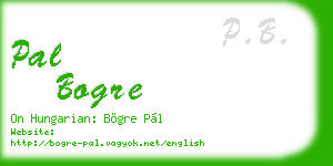 pal bogre business card