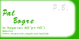 pal bogre business card